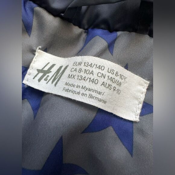 H&M Boys Blue Star Pattern Lining Puffer Vest Size 8-10Y *NO‎ HOOD* - Picture 7 of 12